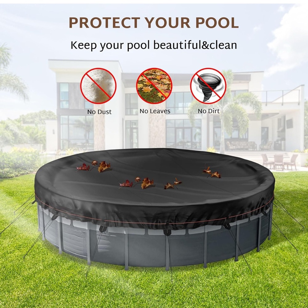 iBirdie Black Pool Cover New! 324 Inches